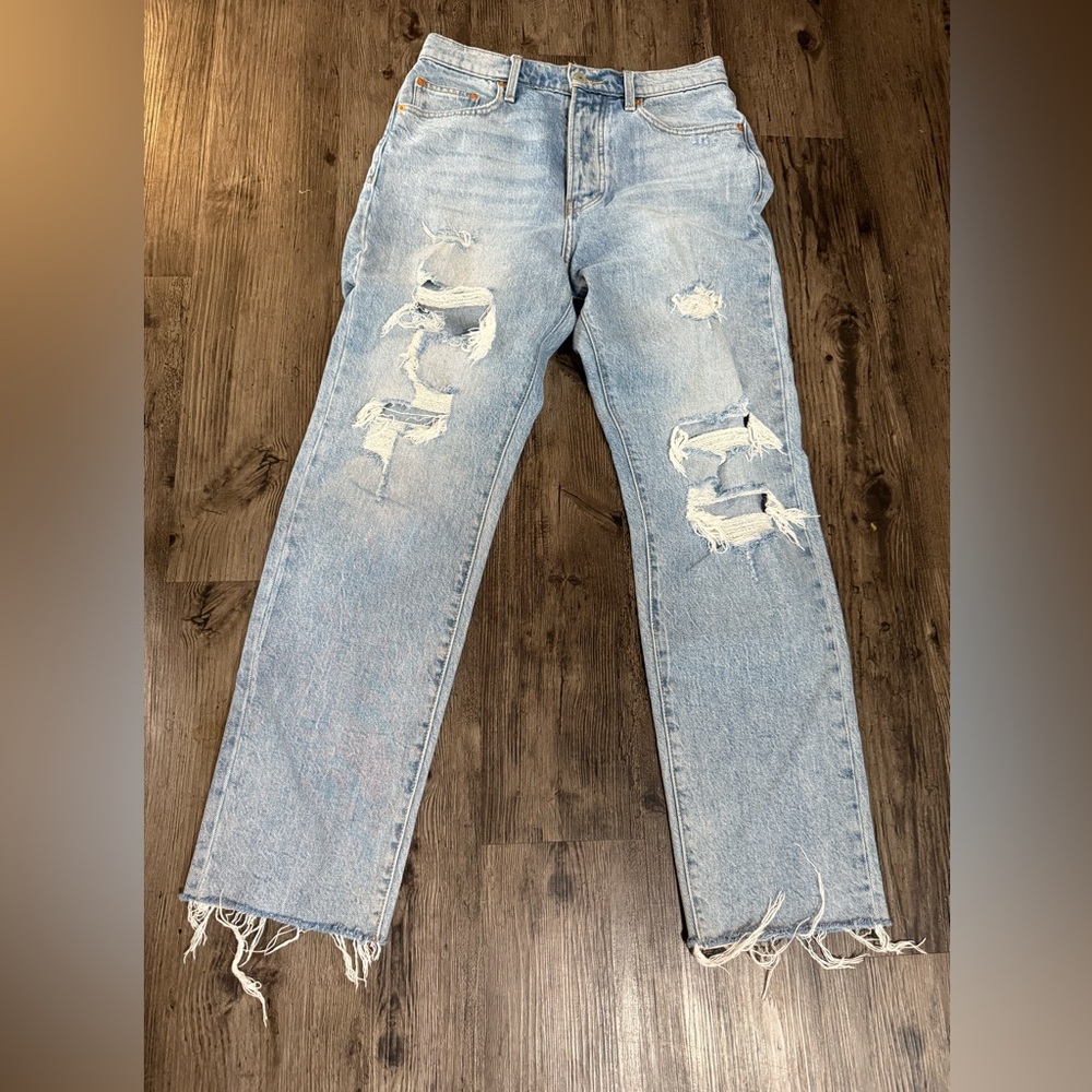 Distressed Light Blue Jeans